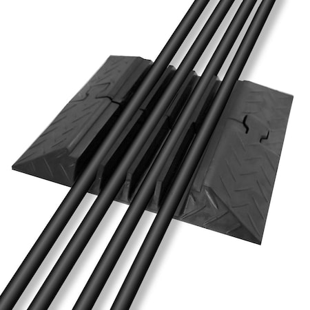 Pyle Cable Protector End Cap, 1.96 in H, 7.08 in L, 16.10 in W, 4 Channel, Thermoplastic Rubber PCBL106ENDCP03